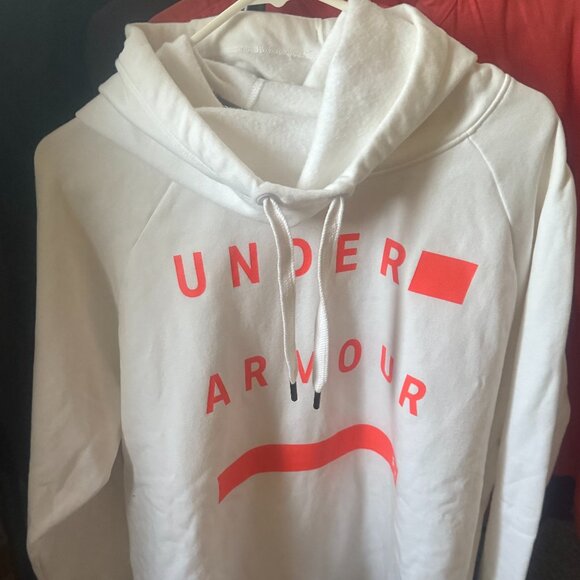 UNDER ARMOUR OVERSIZED ORANGE AND WHITE HOODIE XL - Picture 5 of 5